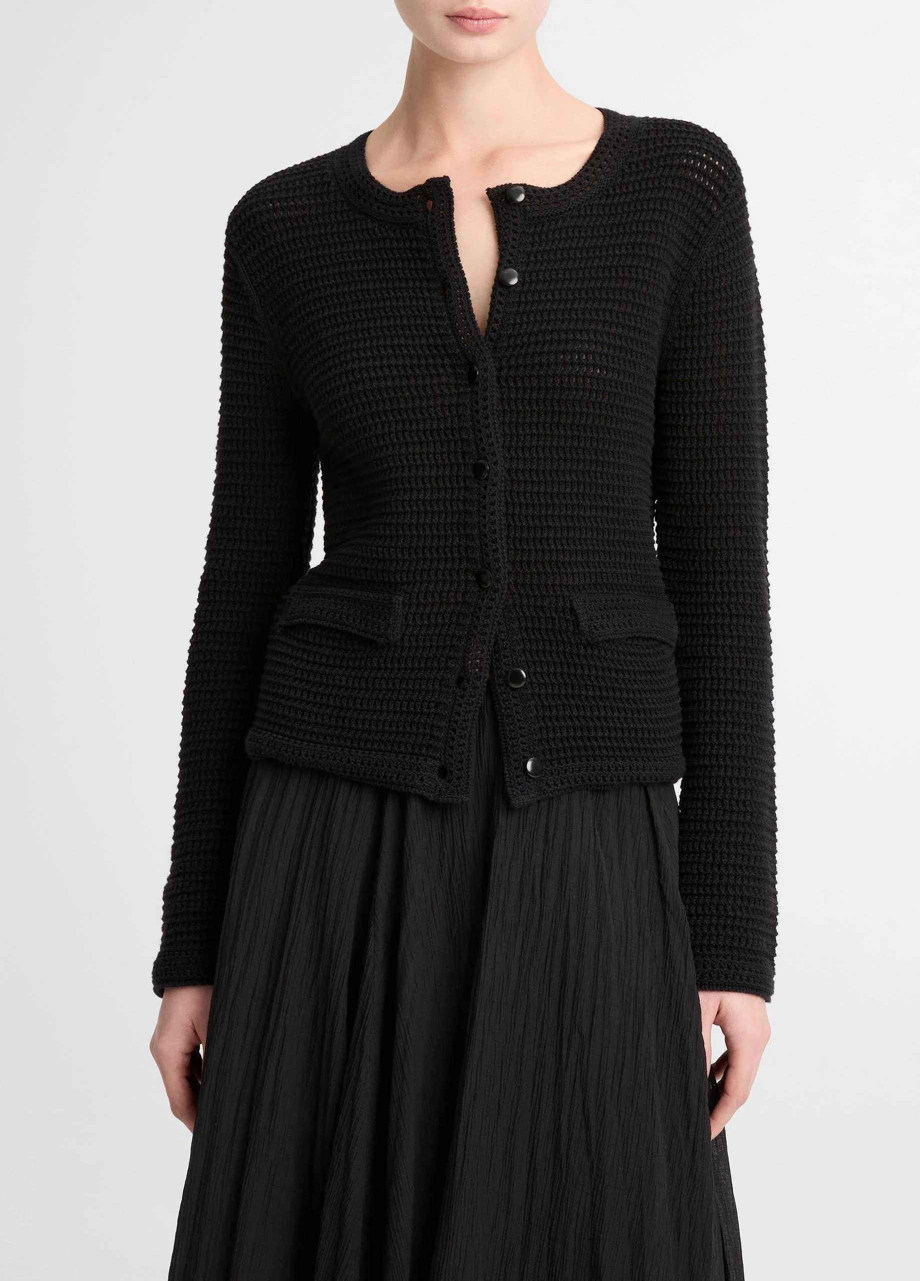 Italian Cotton Crochet Cardigan - 1