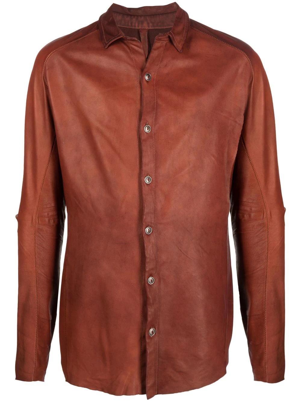 long-sleeve leather shirt - 1