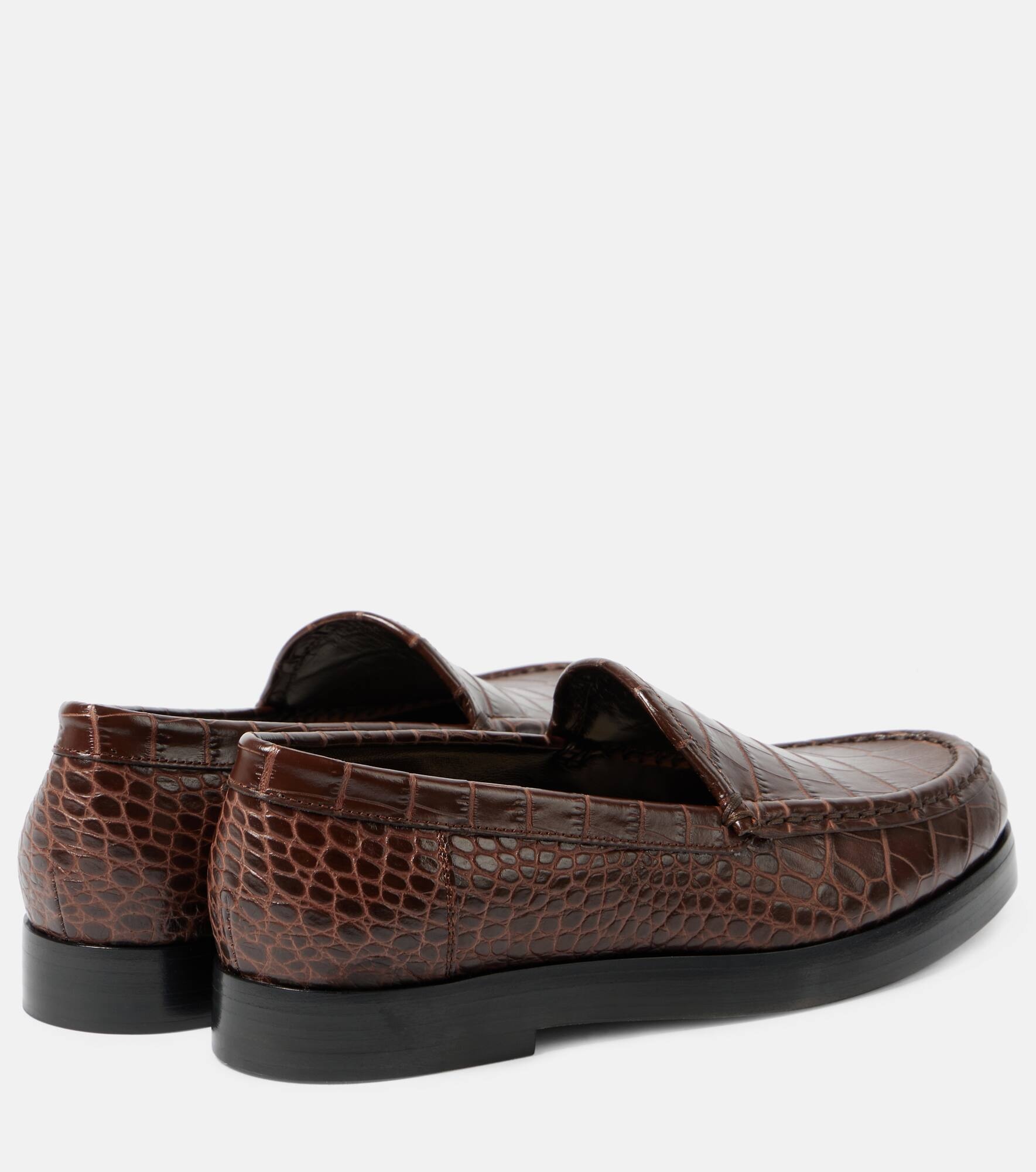 Dinelio croc-effect leather loafers - 3