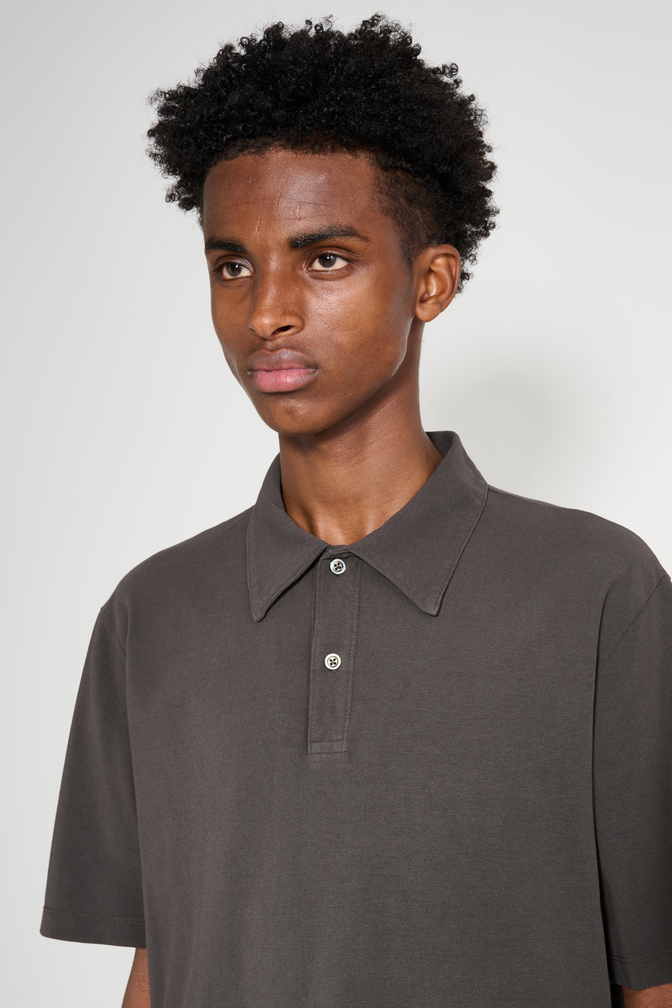 LADY WHITE CO. PIQUE TWO BUTTON POLO BLACK PINE - 5