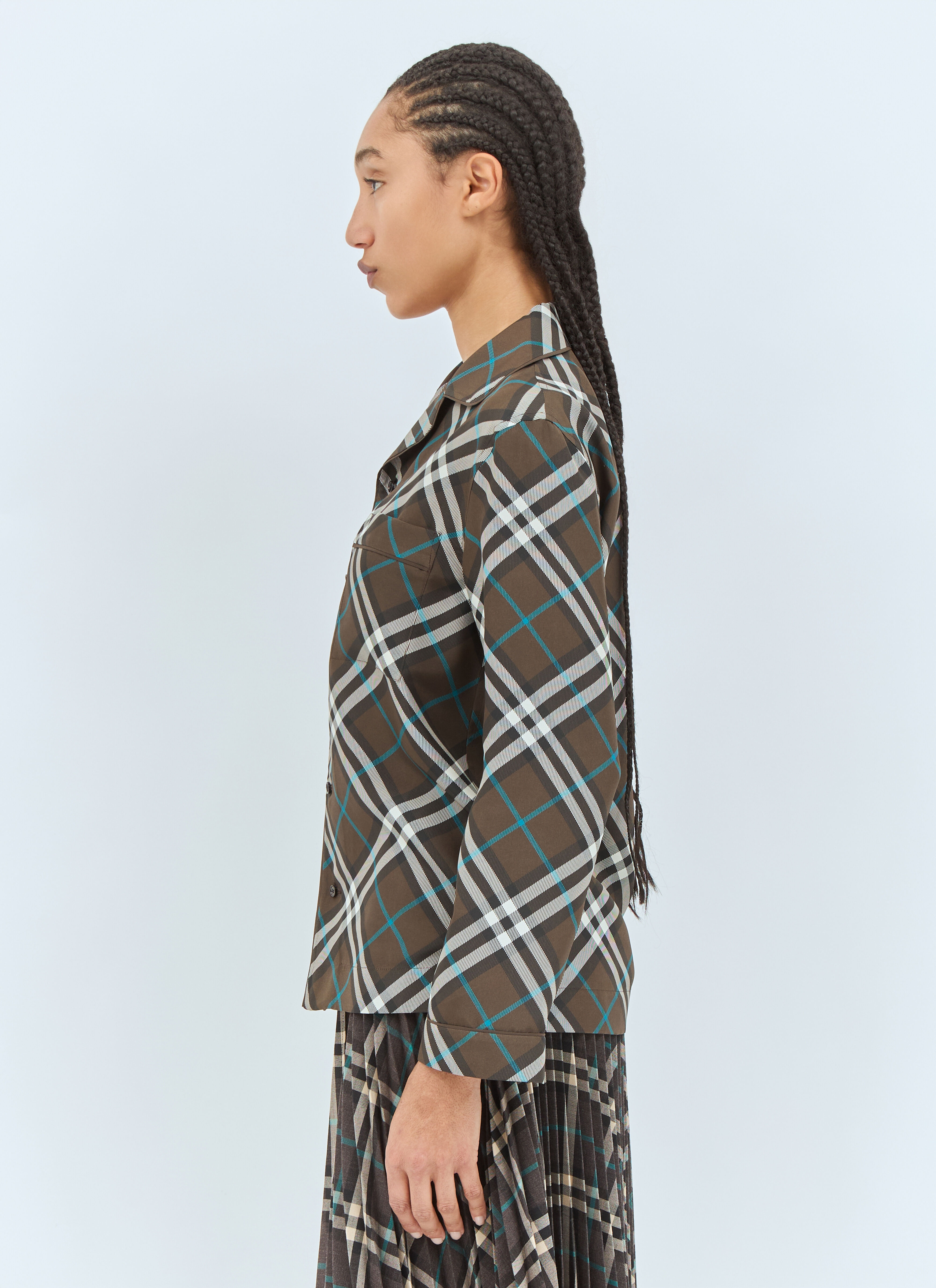 Check Silk Pyjama Shirt - 4