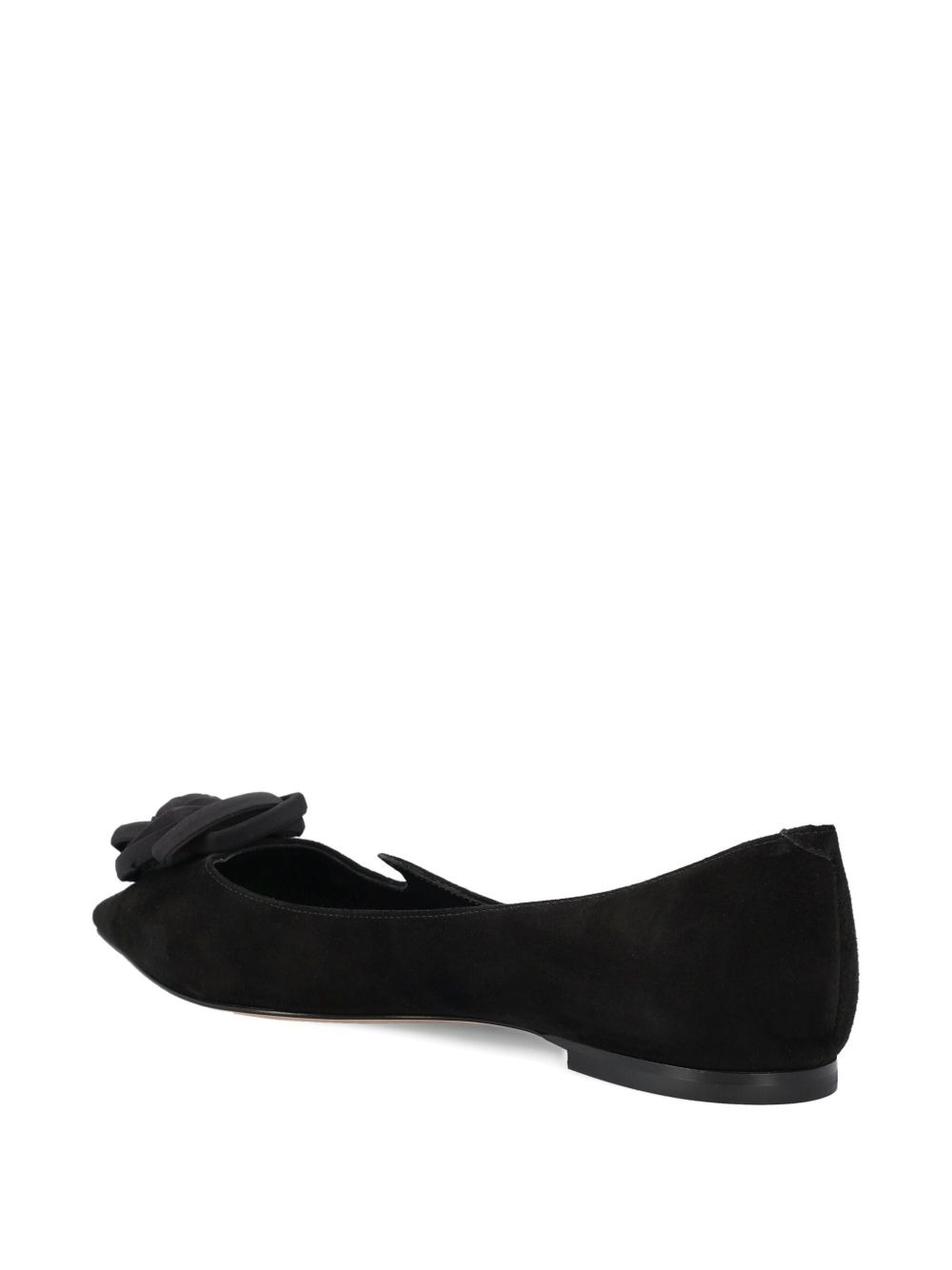 rose-embellished pointed-toe ballet flats - 3