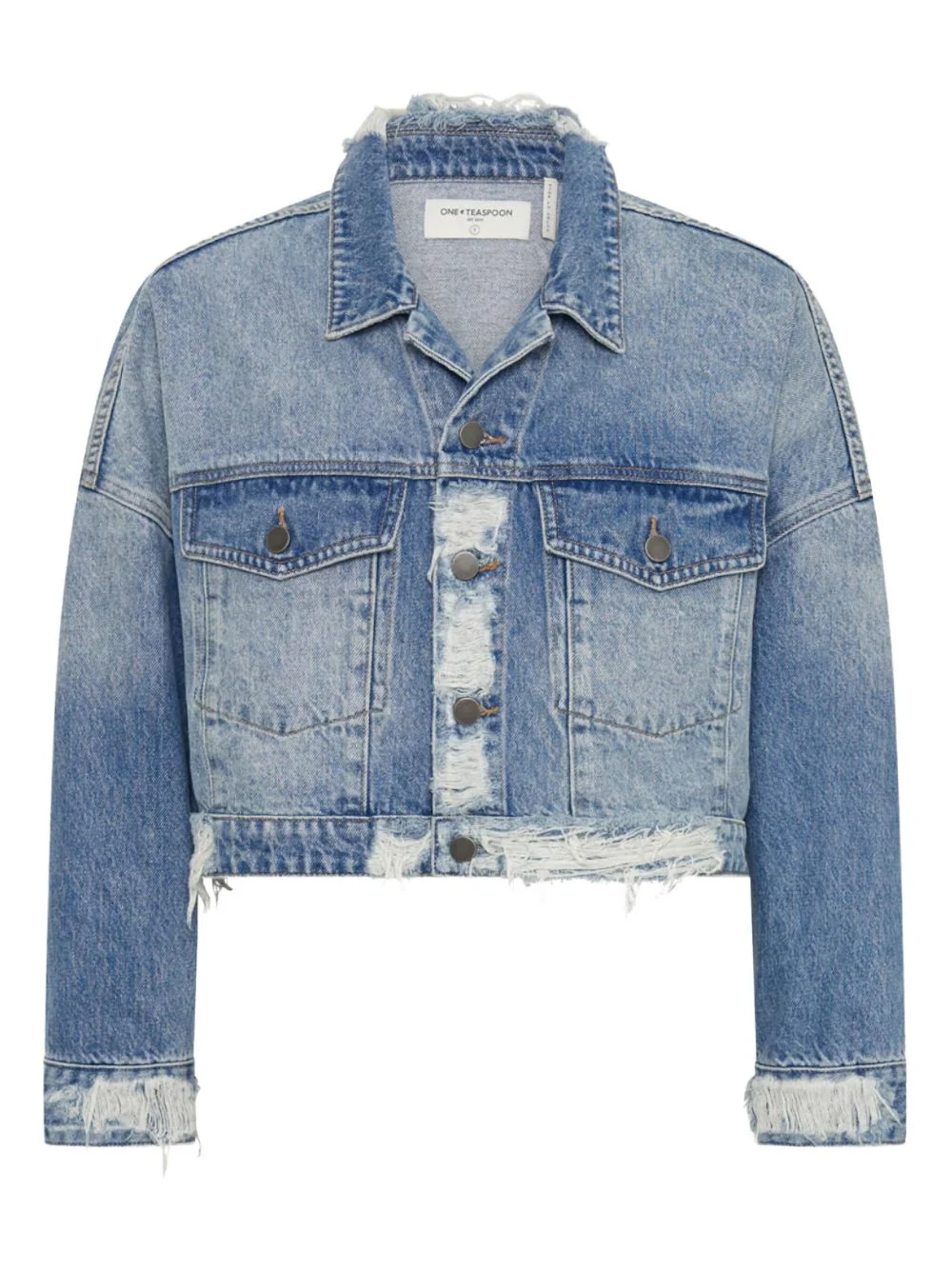 studded denim jacket - 1