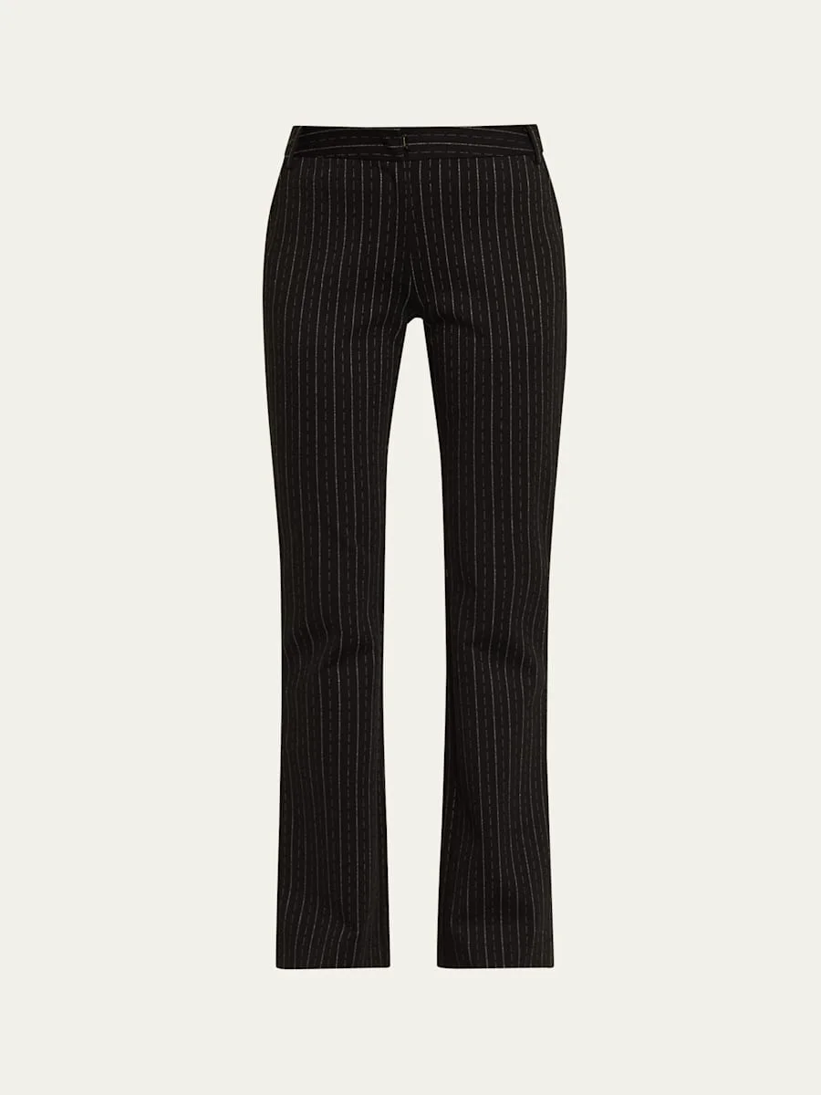 Mason Pinstripe Slim Straight Pants - 1