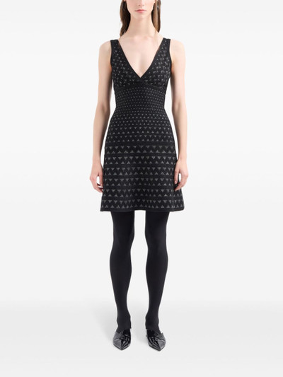 EMPORIO ARMANI geometric knit pattern minidress outlook