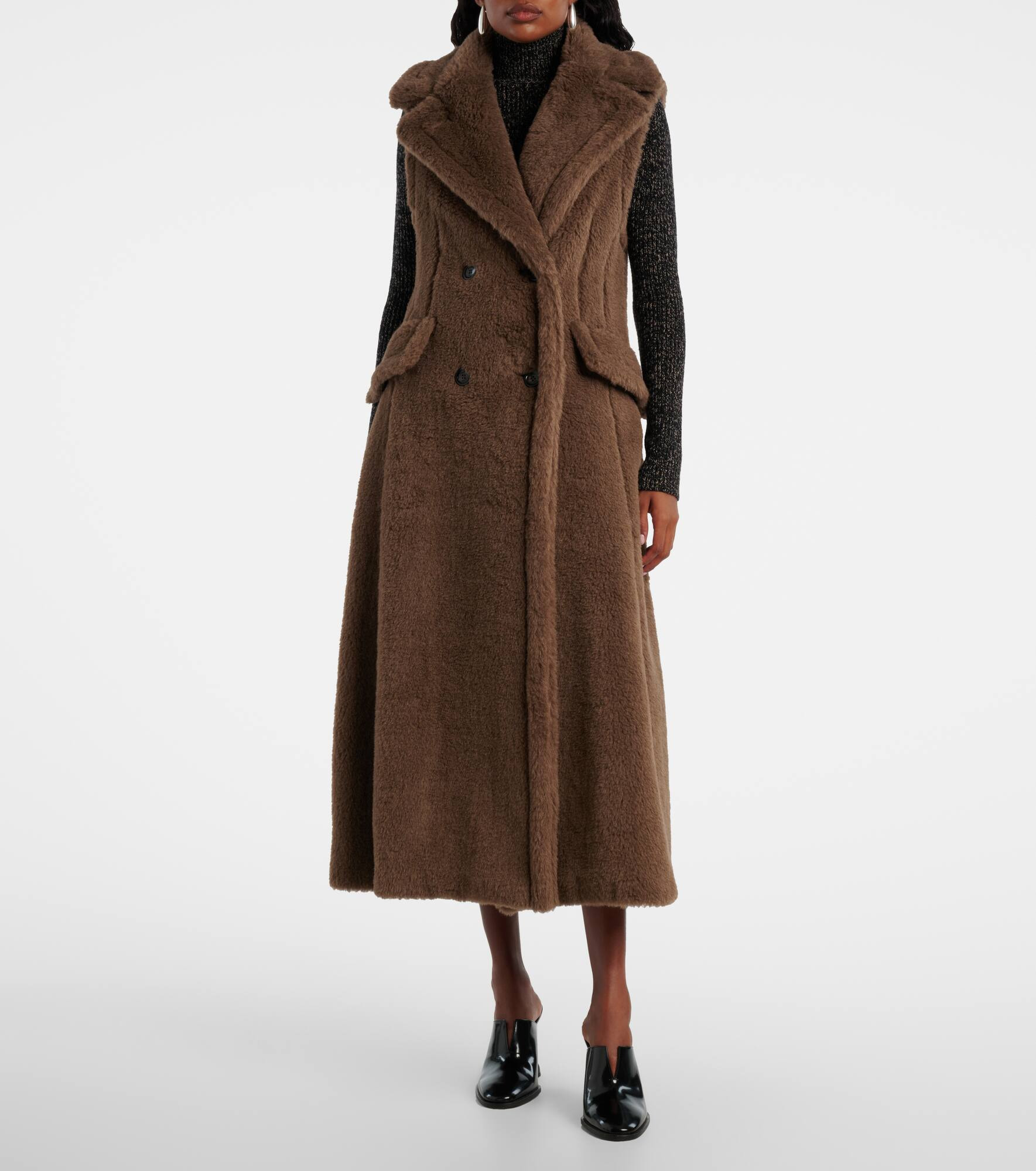 Alpaca, wool, and silk Teddy coat - 6