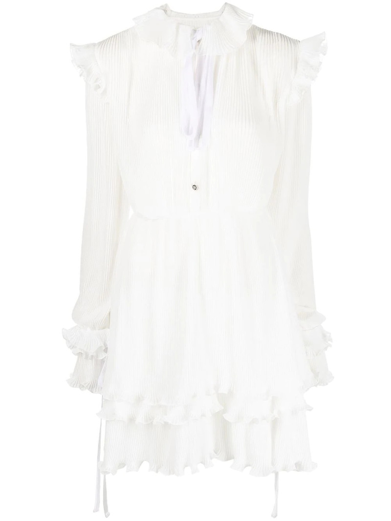 ruffled plissé midi dress 1