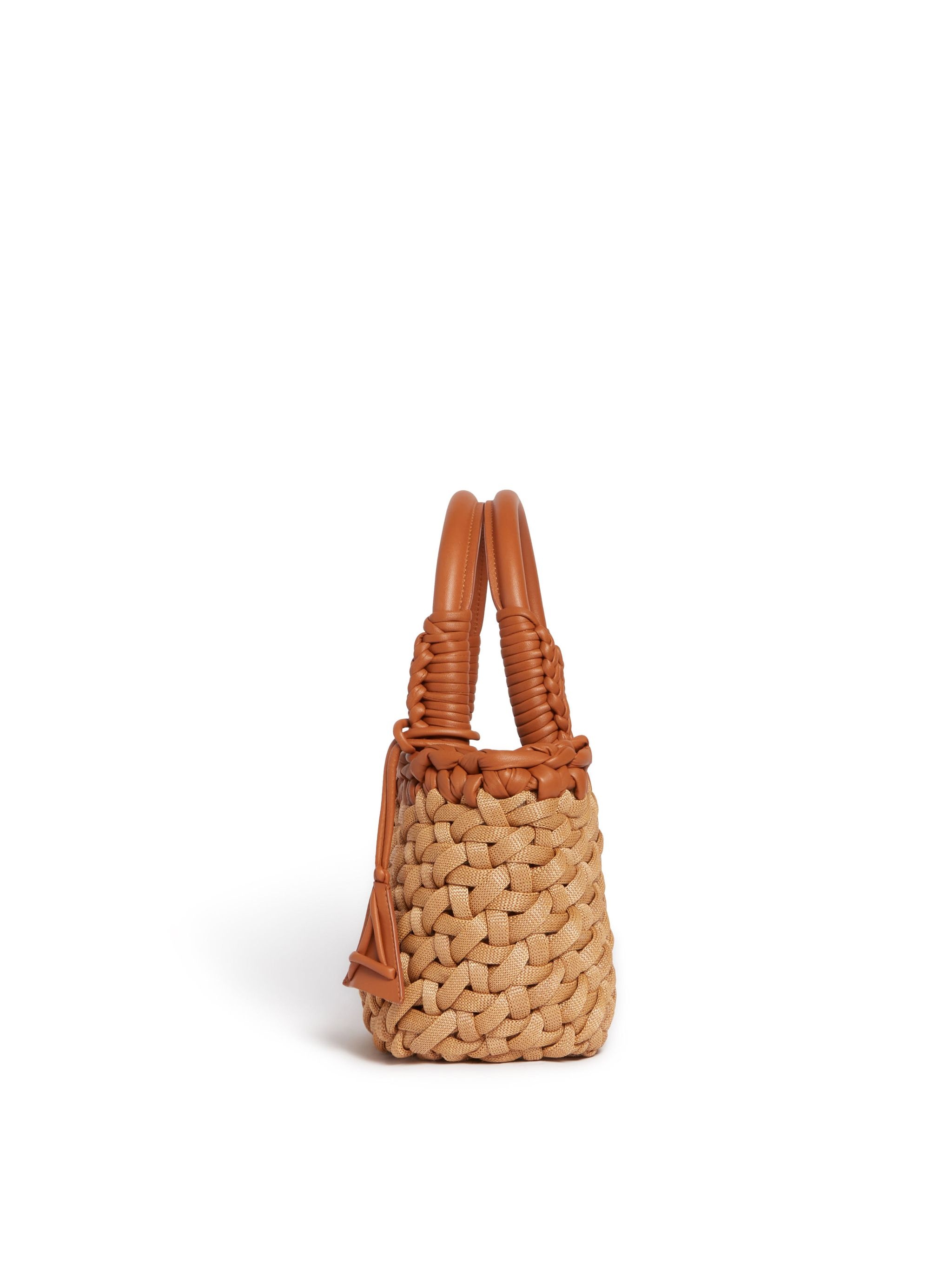 Icon Leather & Rafia Medium Tote - 5