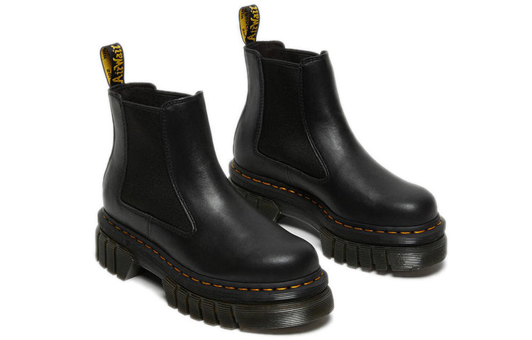 (WMNS) Dr. Martens Audrick Nappa Leather Platform Chelsea Boots 'Black' 27148001 - 3