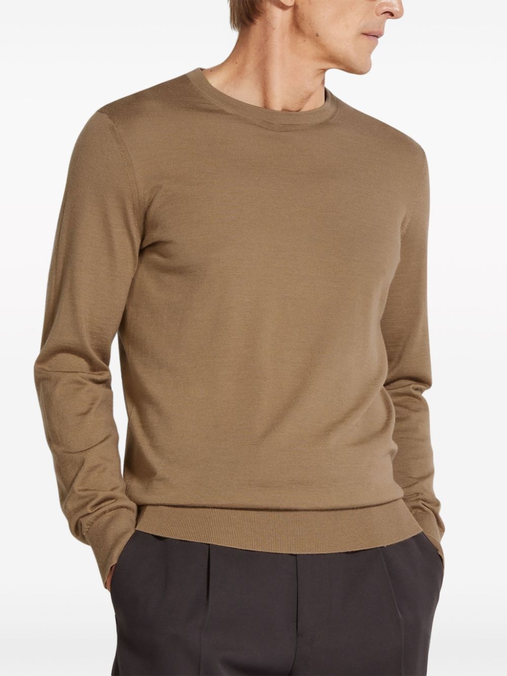 fine-knit crew-neck jumper - 2