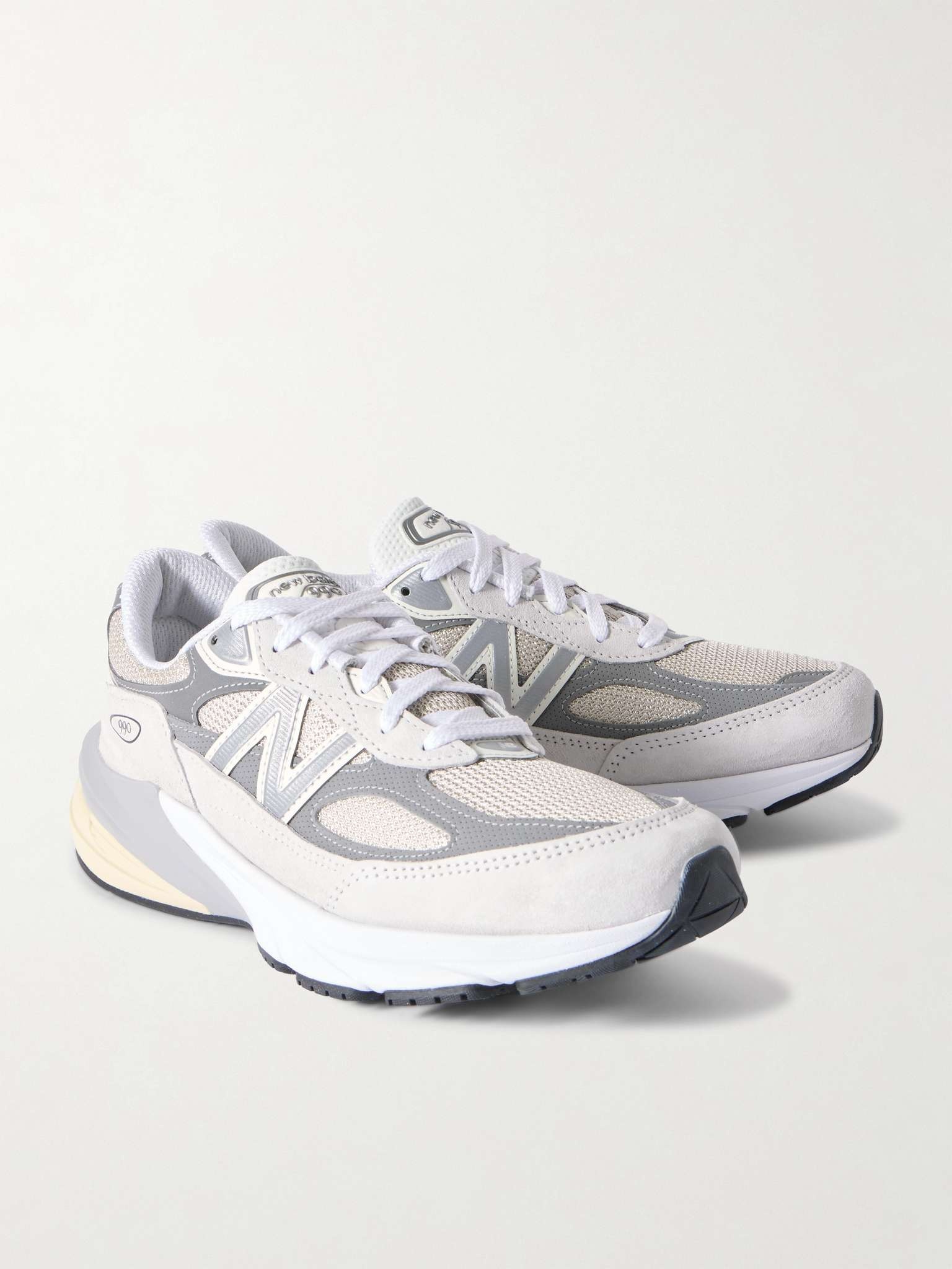 New Balance 990v6 Leather-Trimmed Suede and Mesh Sneakers 