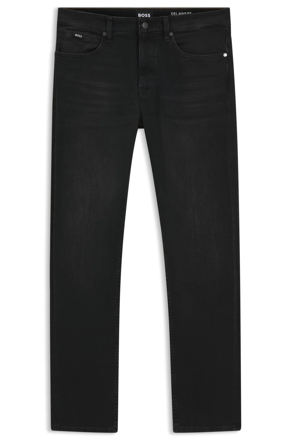DELAWARE SLIM-FIT JEANS IN BLACK STRETCH DENIM - 1