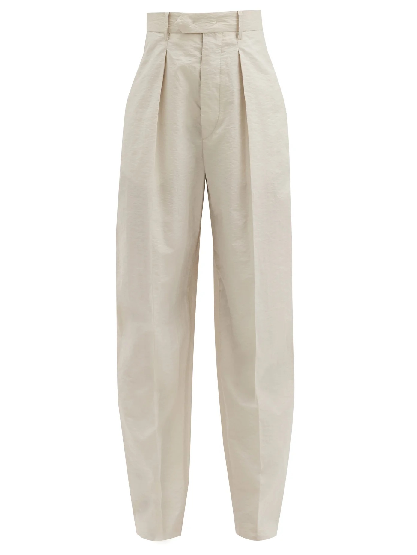 Tacoma crinkled cotton-blend straight-leg trousers - 1