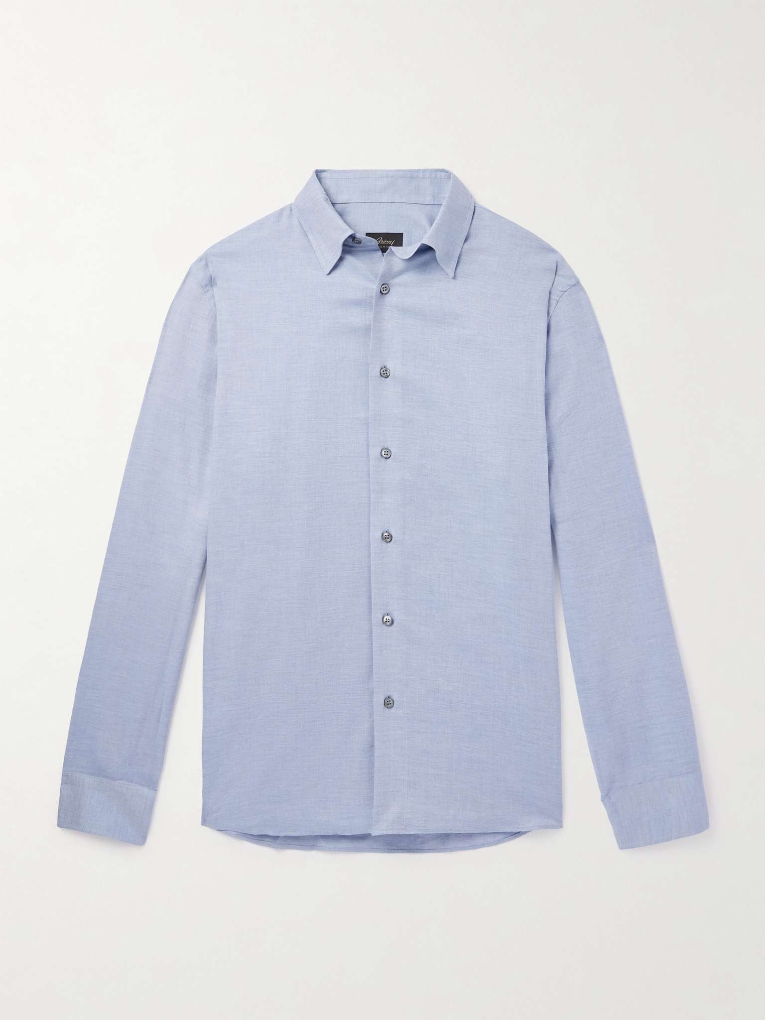 Brushed Cotton and Cashmere-Blend Twill Shirt - 1