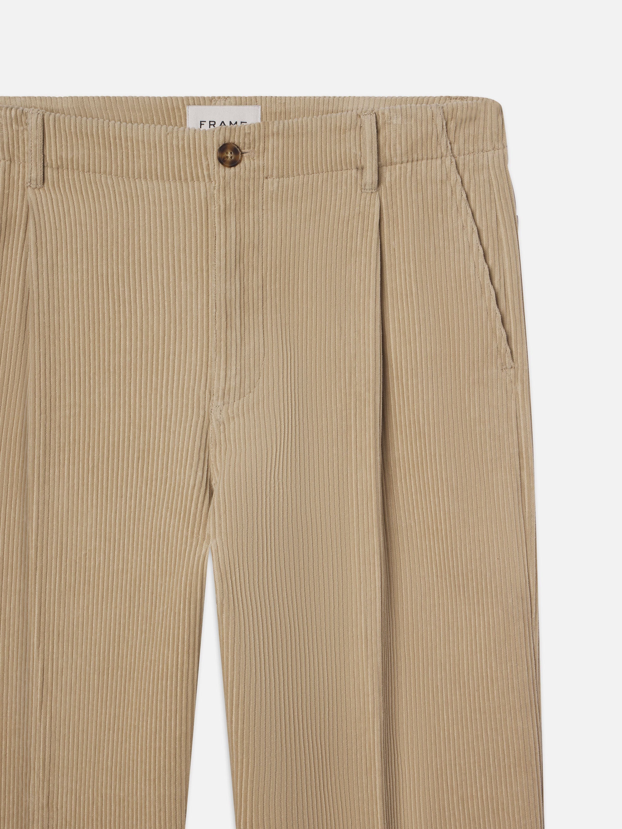 Tapered Pleated Trousers in Dove - 3