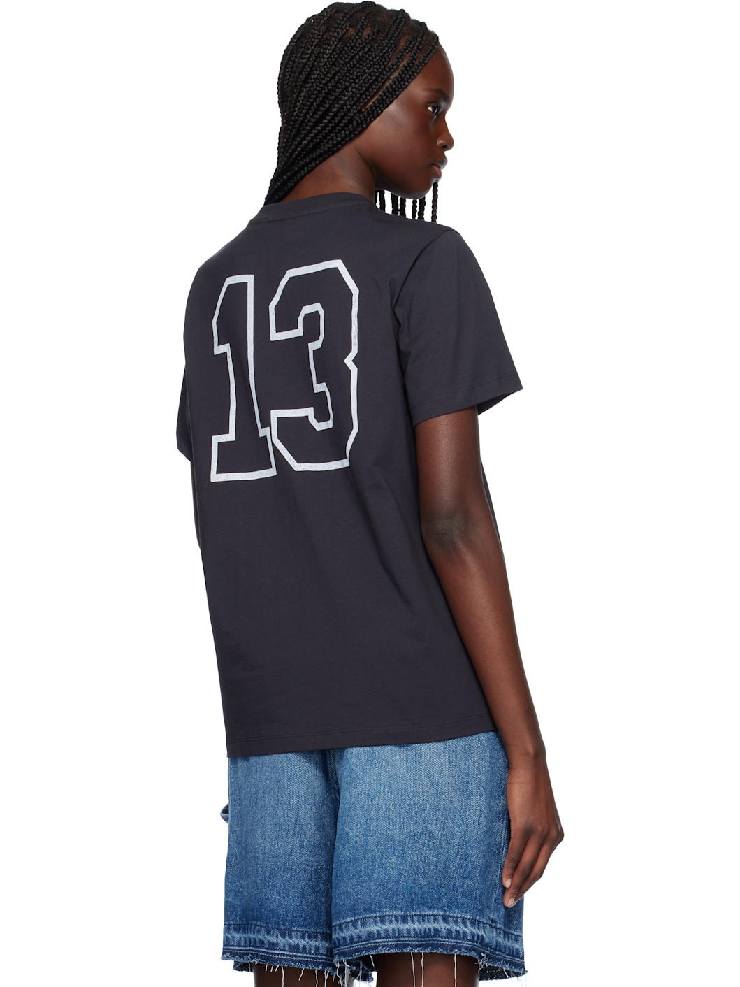 Black Basic Cotton Witch Relaxed T-shirt - 3