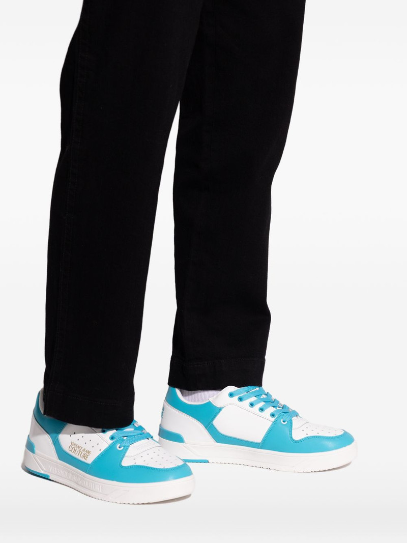 leather logo sneakers 5