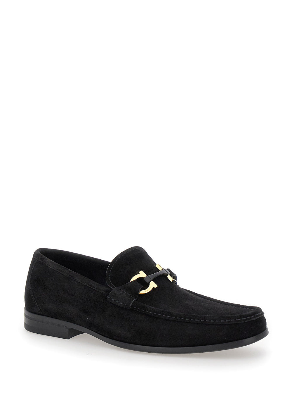 Ferragamo Men 'Grandioso 2' Black Loafers With Gancini In Suede Man - 2