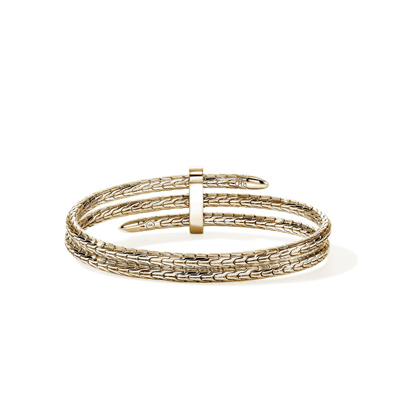 Spear Triple Flex Cuff, Gold, Diamonds, 4MM 4