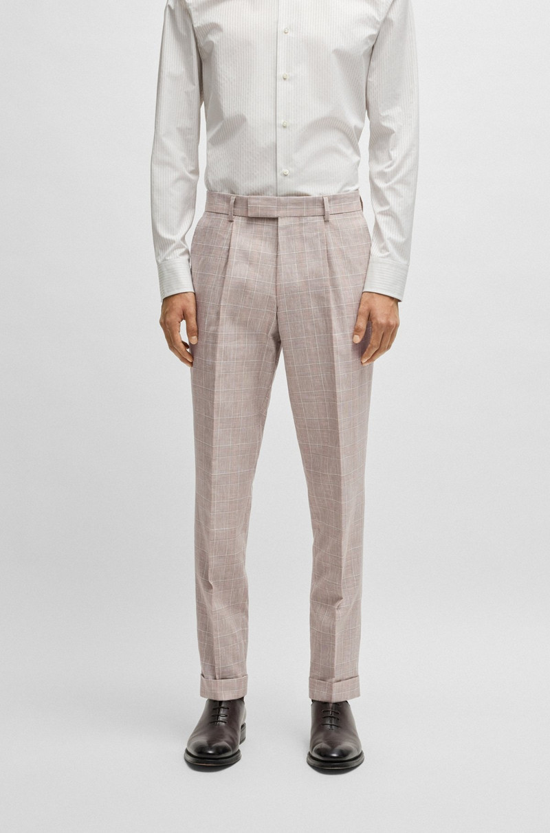 SLIM-FIT SUIT IN CHECKED WOOL, SILK AND LINEN 6