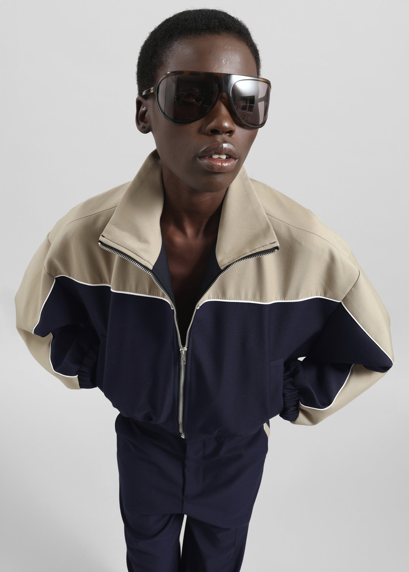 Penally Cropped Jacket - Navy 1