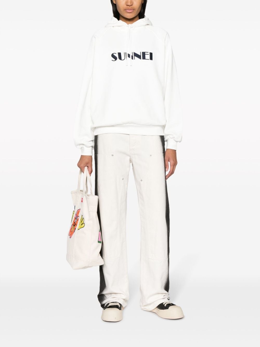 logo-print drawstring hoodie - 3