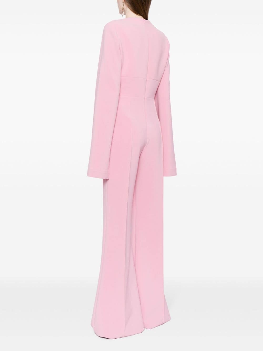 logo-plaque flared jumpsuit - 4