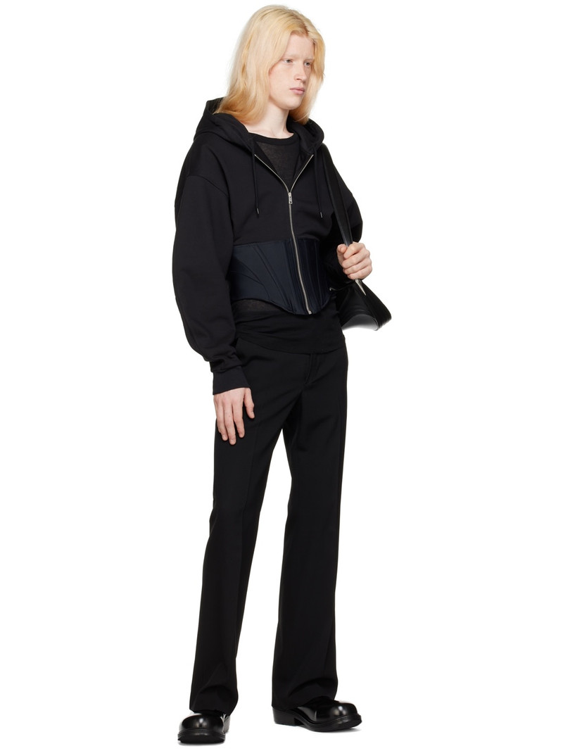 MUGLER Black Corseted Hoodie outlook