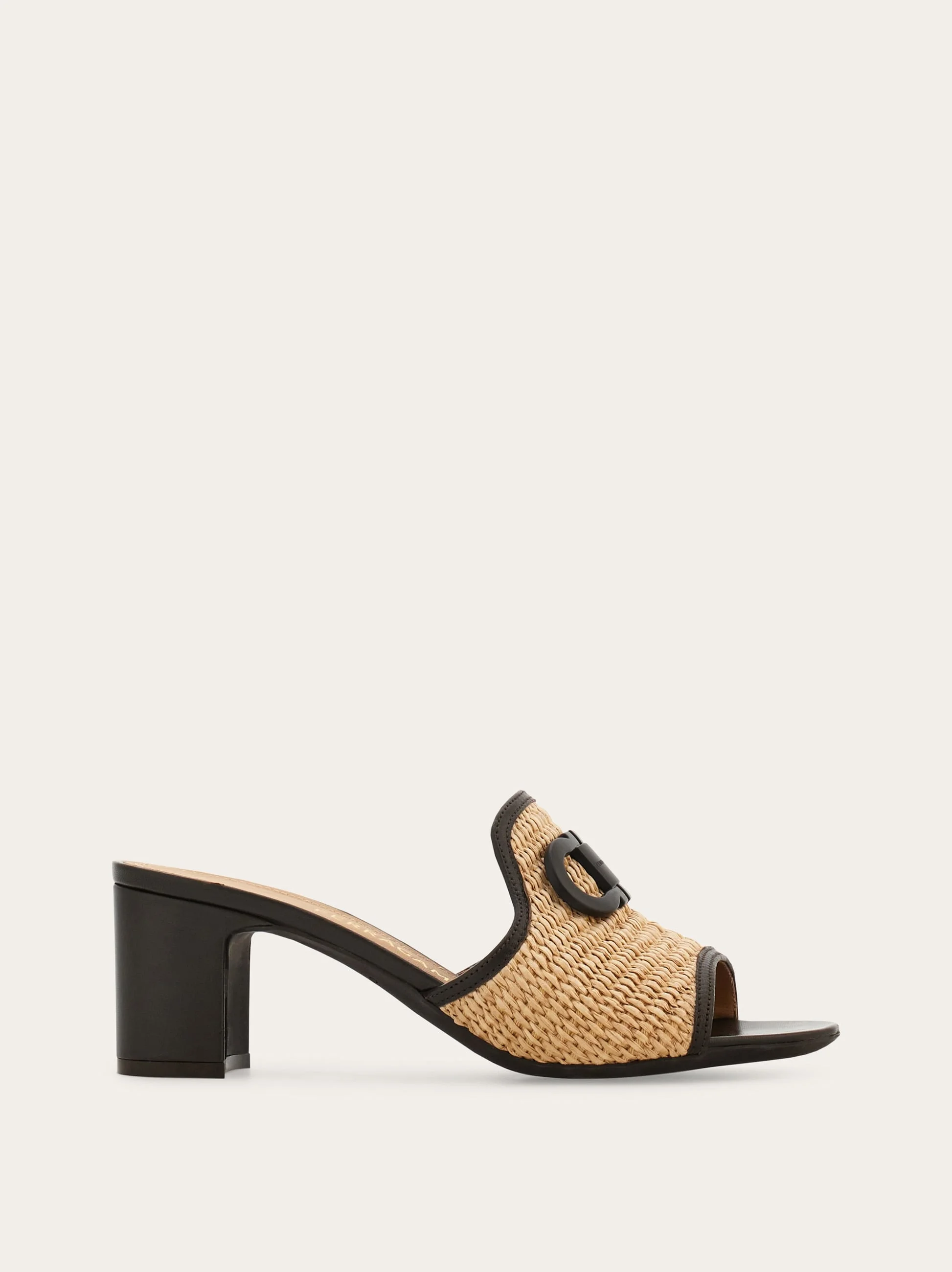 Gancini ornament mid-heel slide - 1