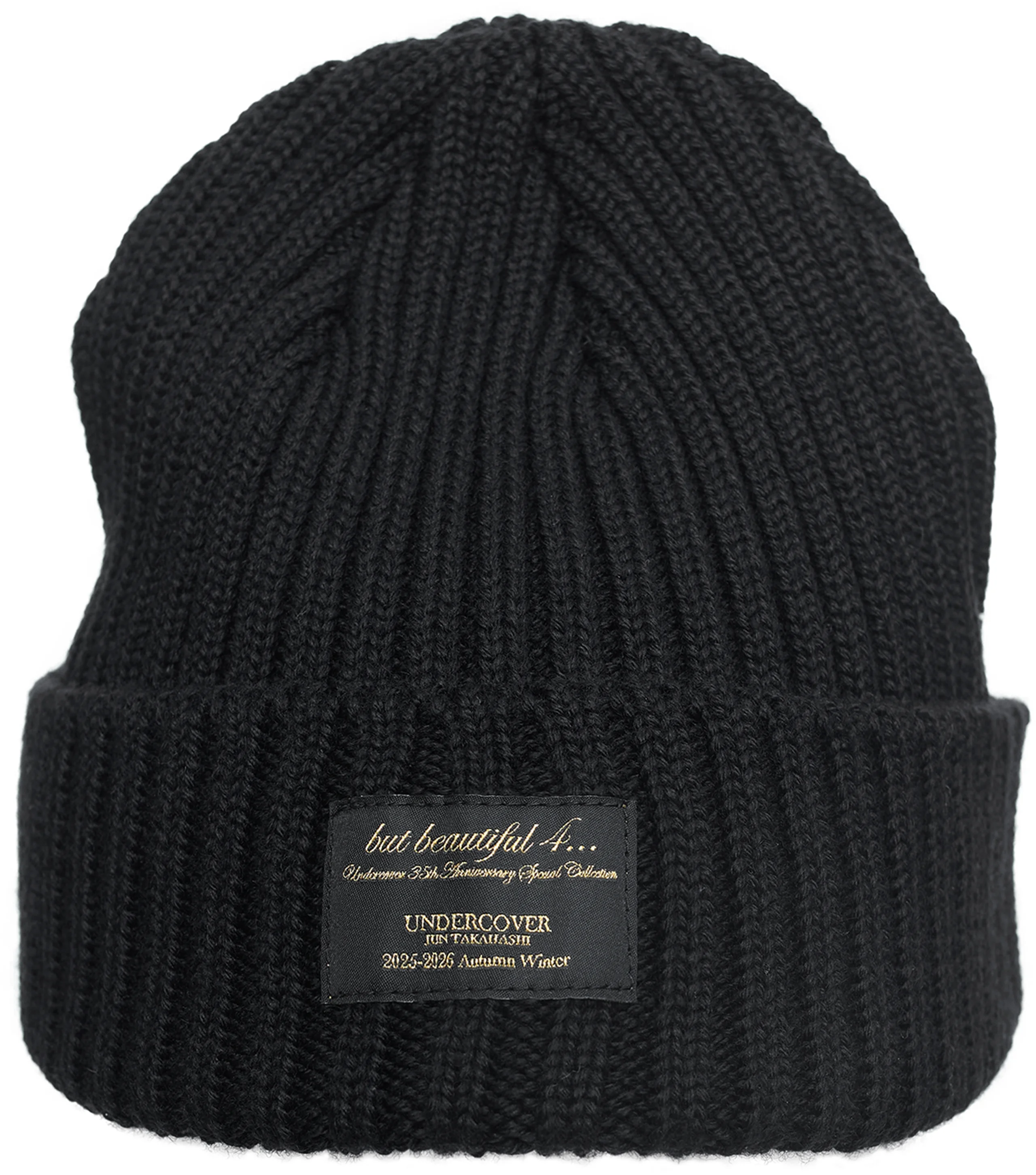 BLACK LOGO BEANIE - 1