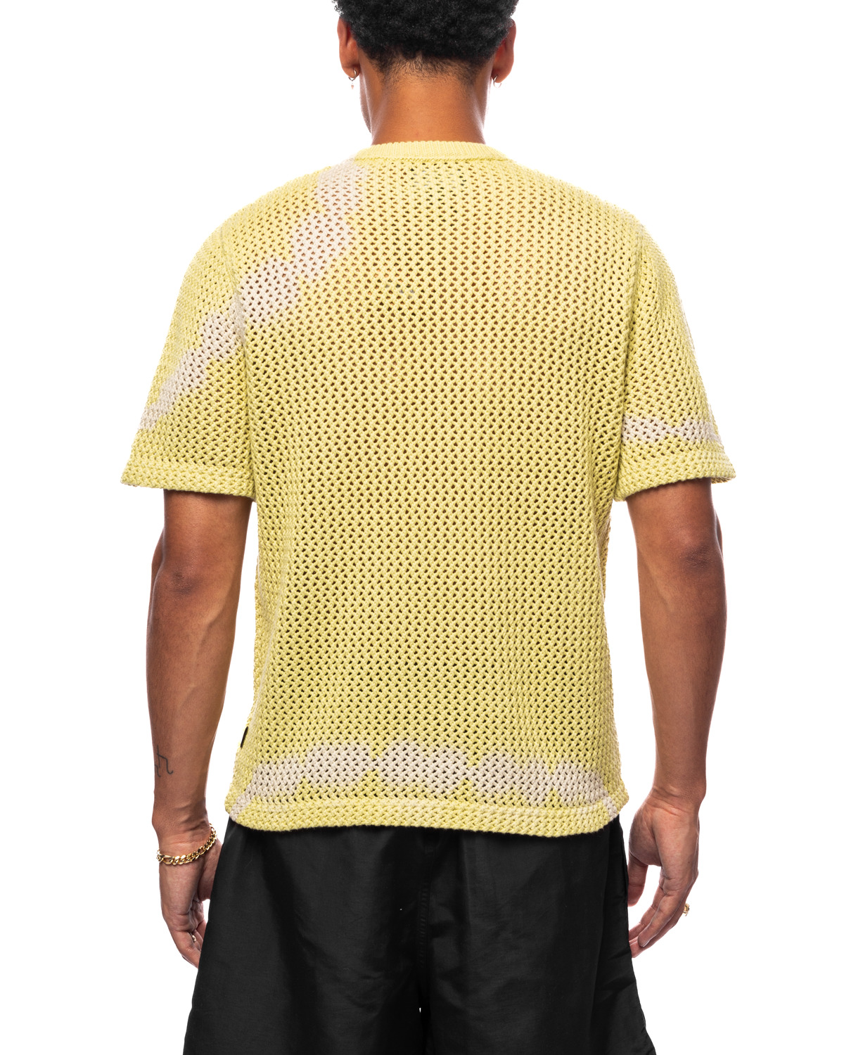 Overdyed Mesh Crew Tie Dye Yellow - 3