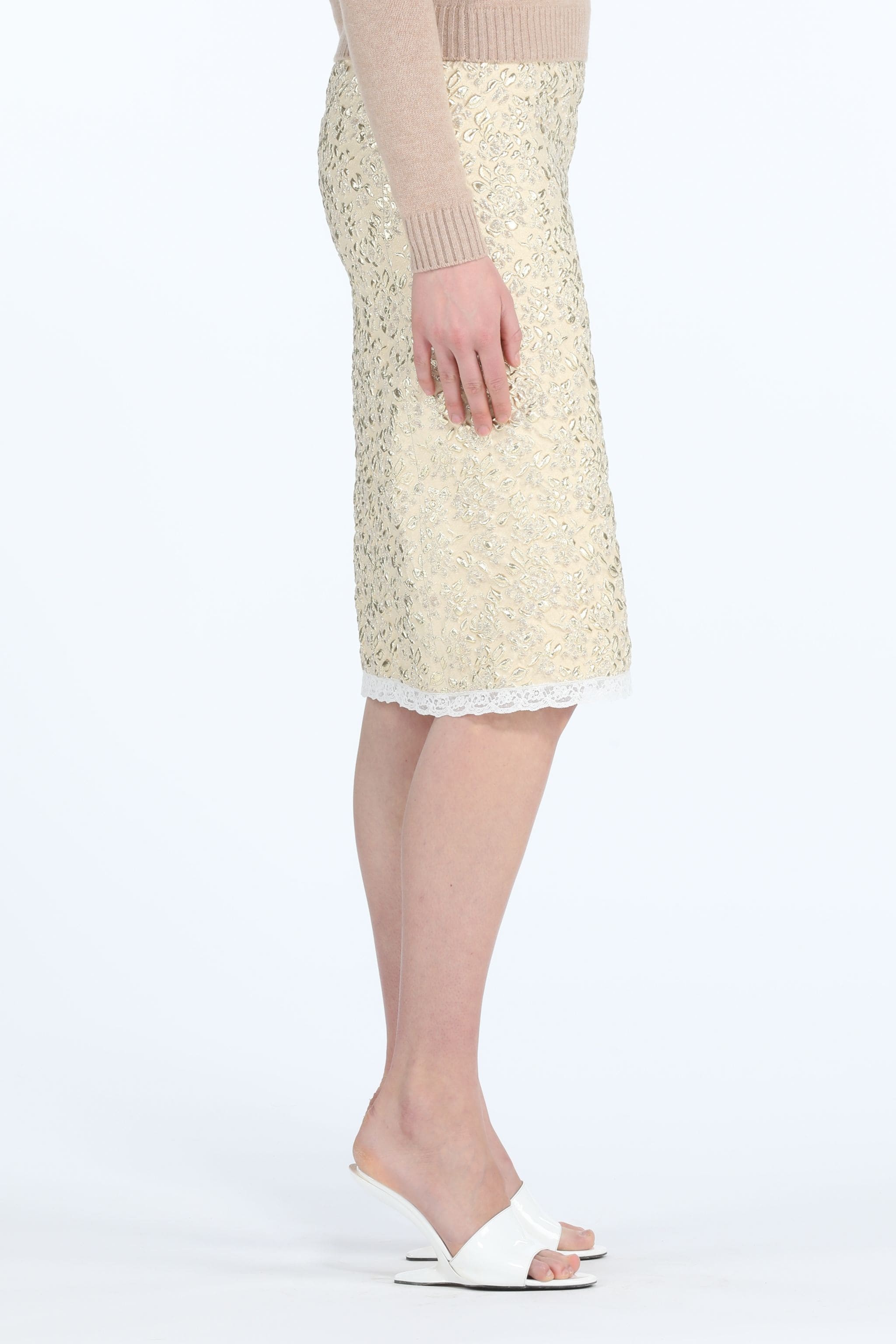 FLORAL-BROCADE SKIRT - 3
