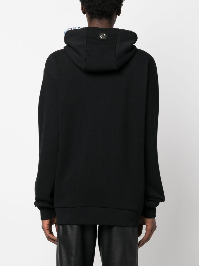 rhinestone-embellished skull hoodie 4