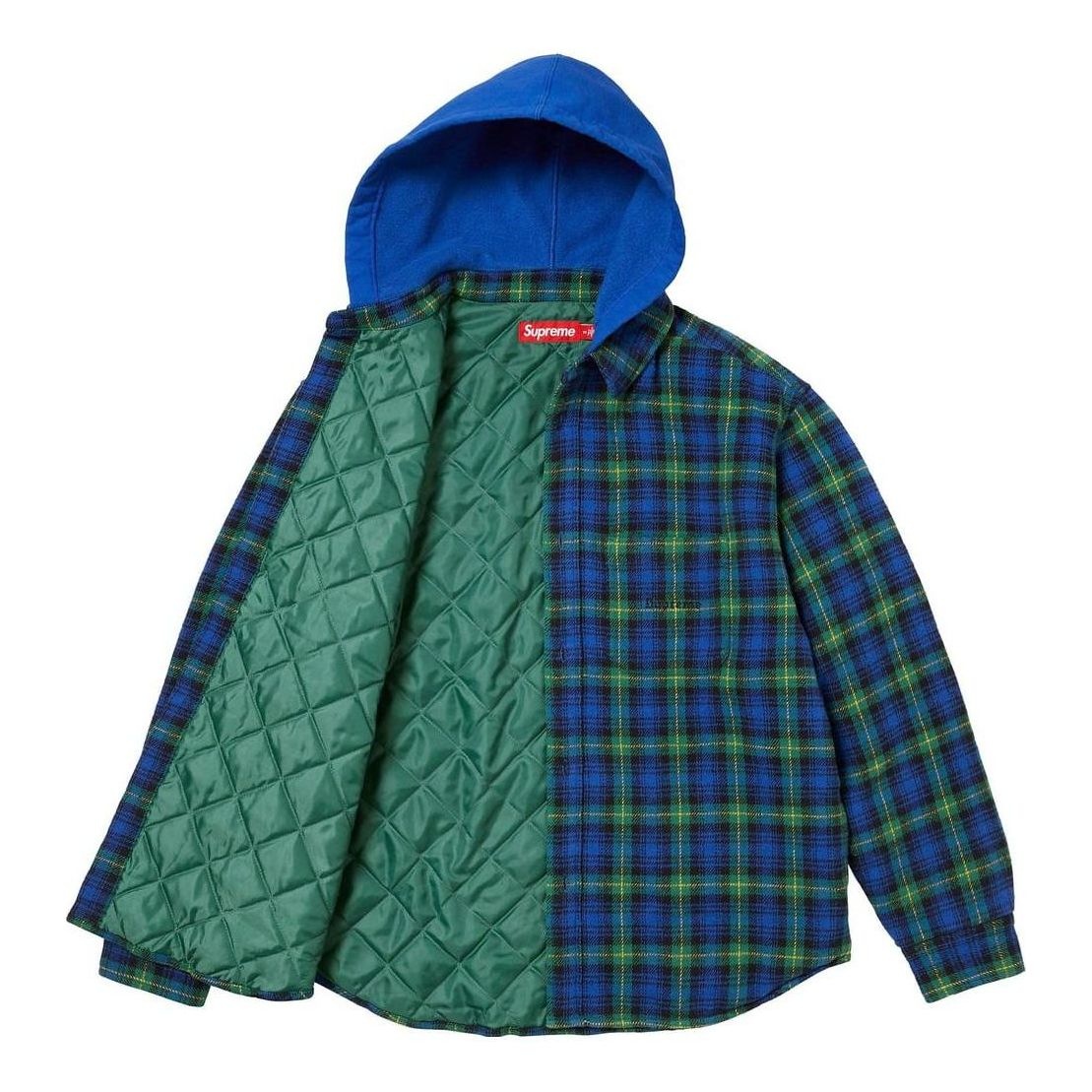 Supreme Tartan Flannel Hooded Shirt 'Blue' SUP-FW23-232 - 2