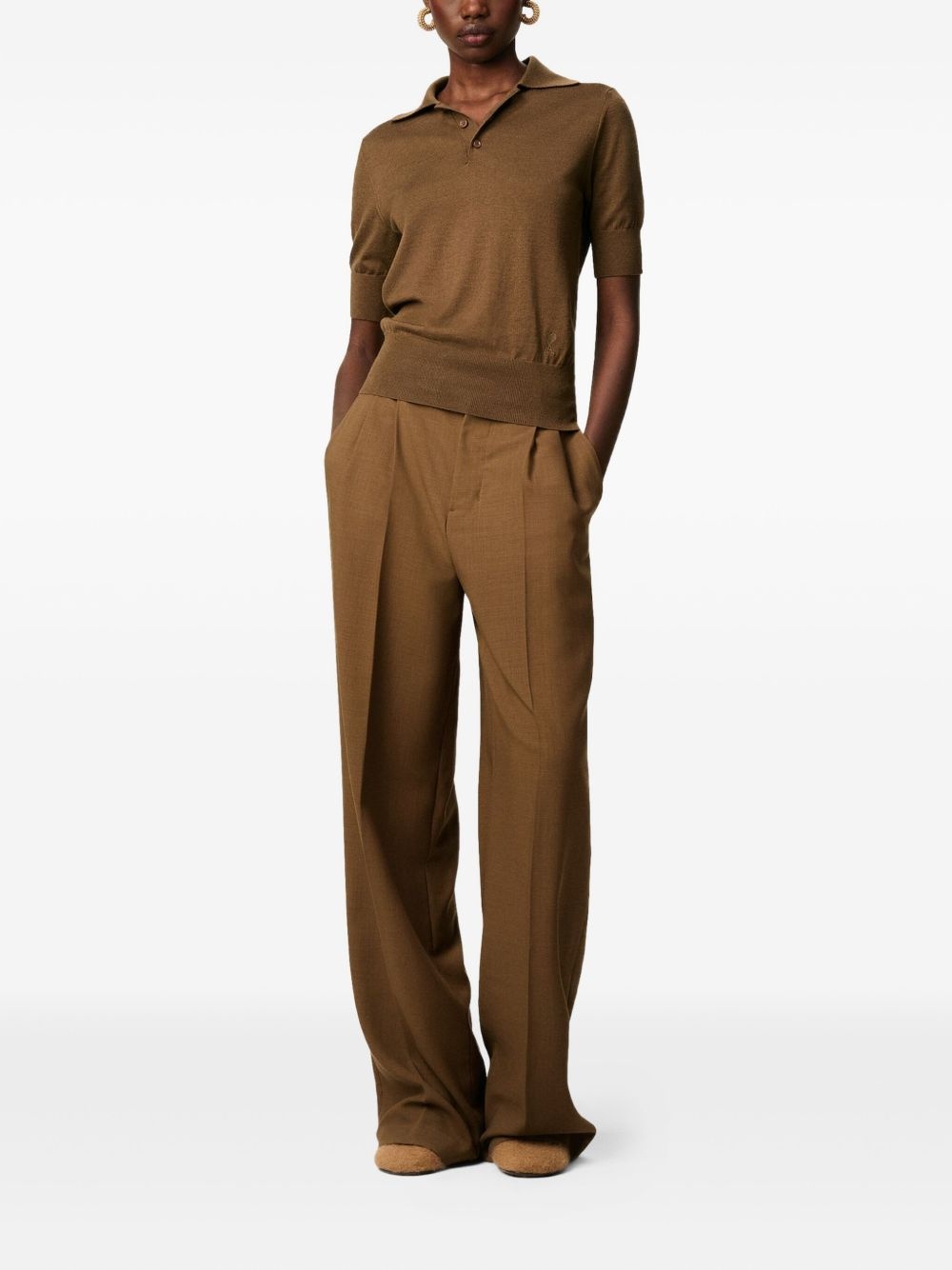 short-sleeve knitted polo shirt - 3
