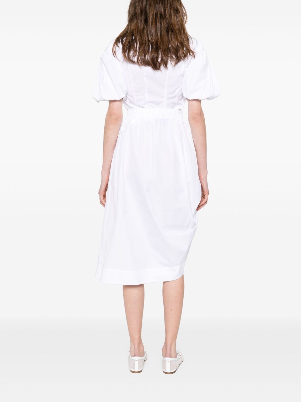 gathered-slit midi skirt - 4