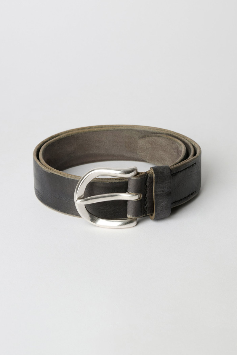 3.5 cm Belt Soft Coal Torn Bovine 1