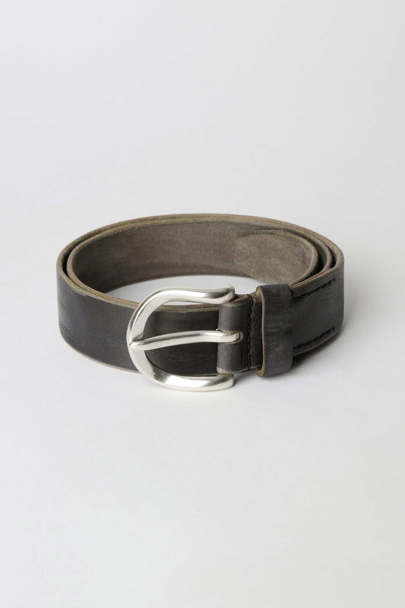 3.5 cm Belt Soft Coal Torn Bovine - 1