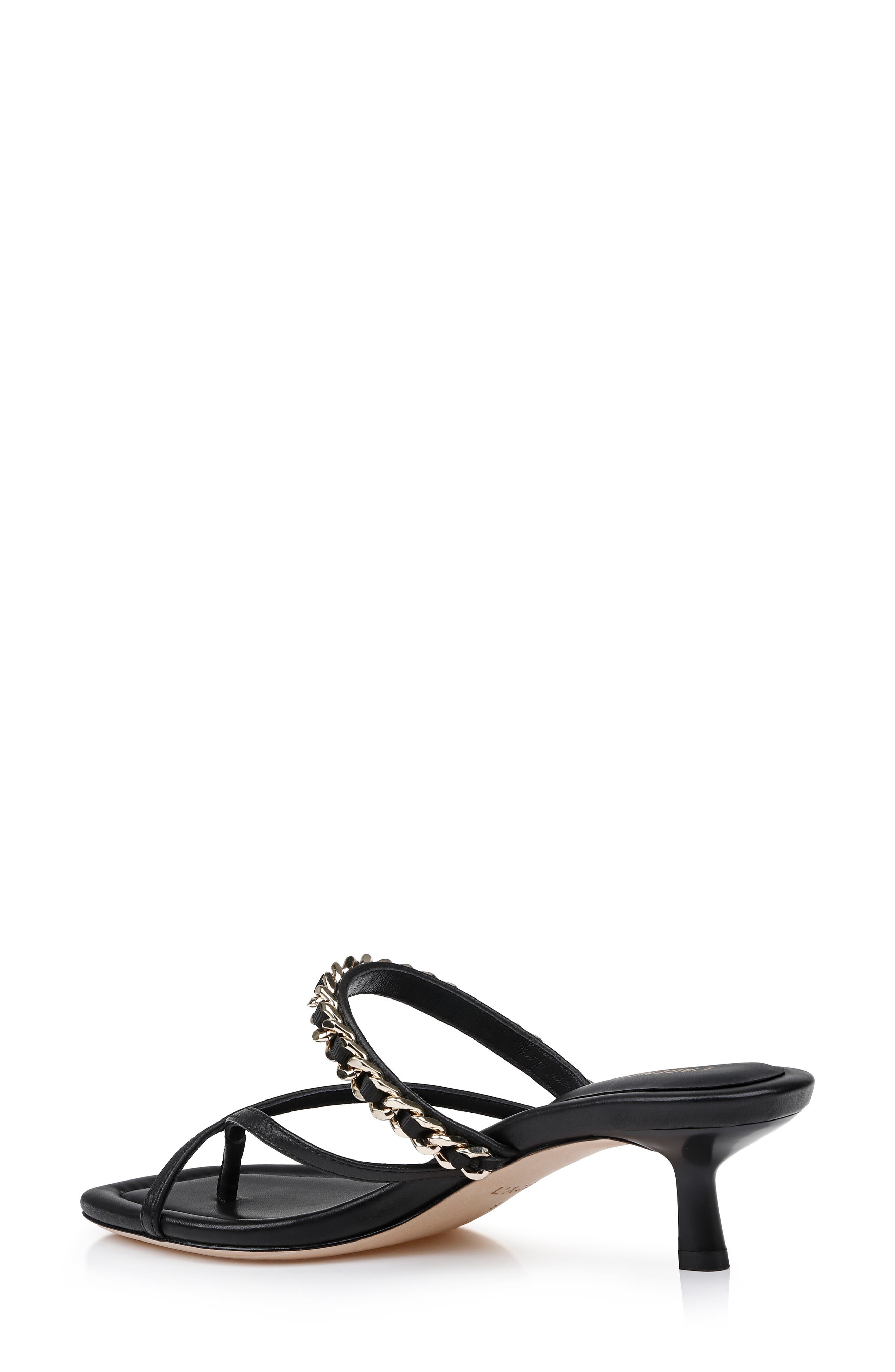 L'AGENCE Georgette Kitten Heel Slide Sandal in Black Leather at Nordstrom - 2