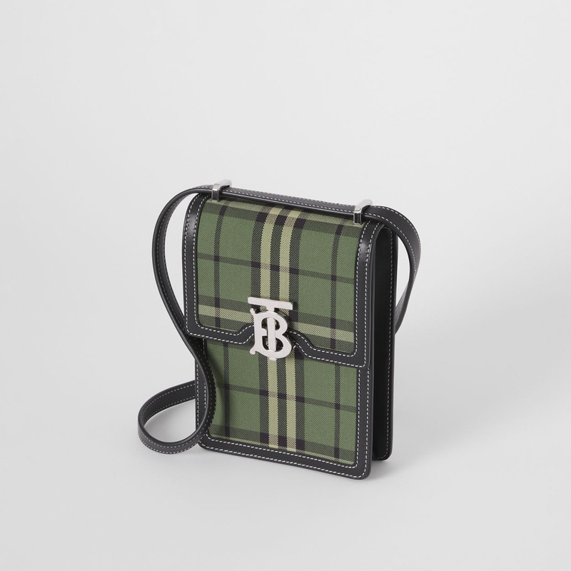 Check Cotton and Leather Robin Bag 5