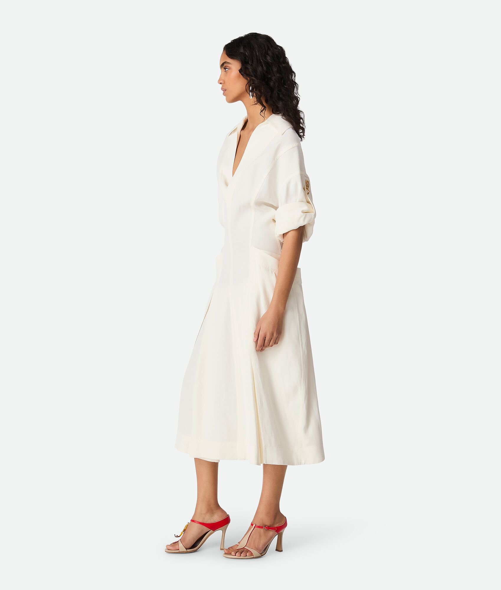 ワンピース Bottega Veneta Linen And Viscose Midi Dress BOTTEGA VENETA - Linen and viscose dress | Leam Roma