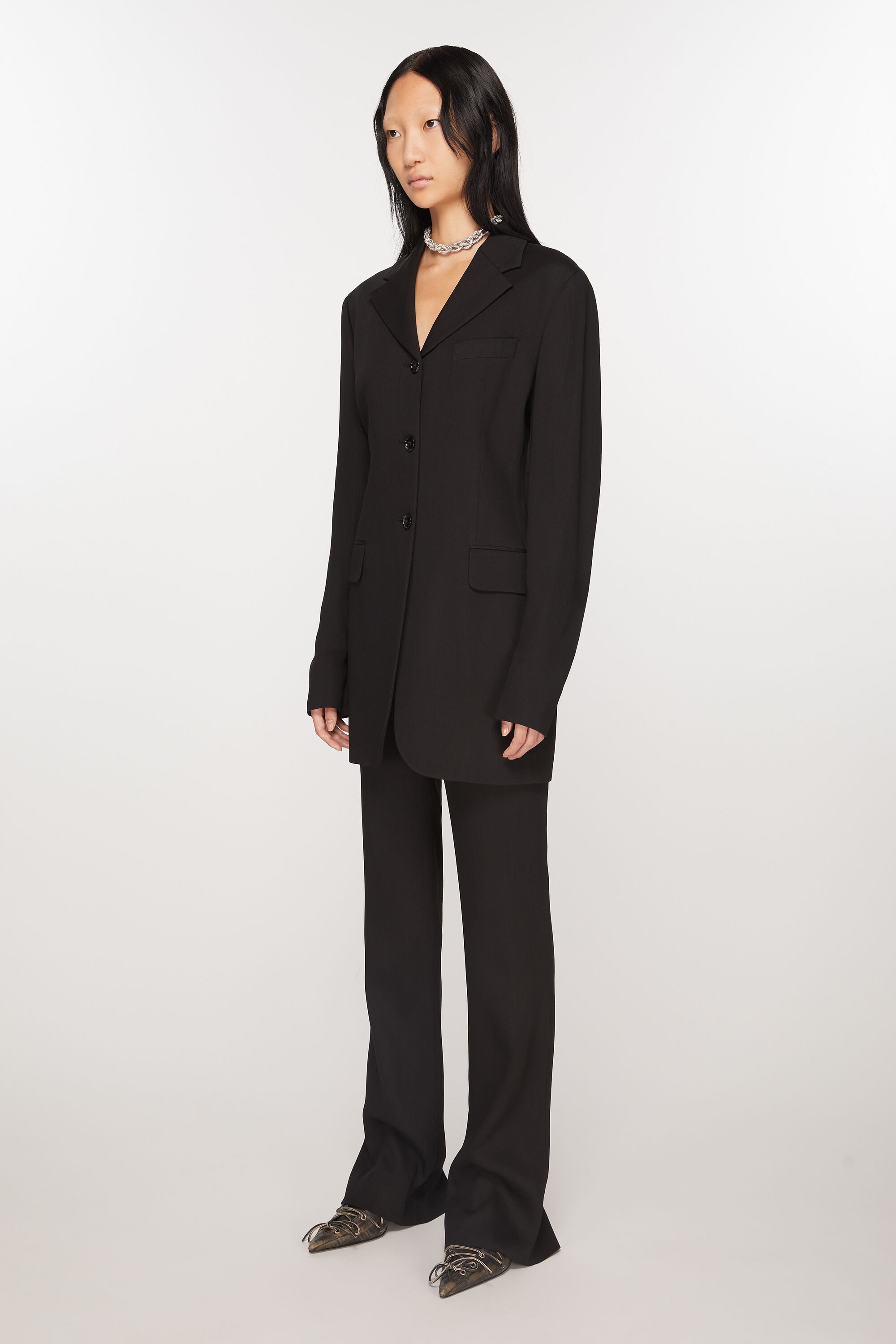 Fitted suit jacket - Black - 3