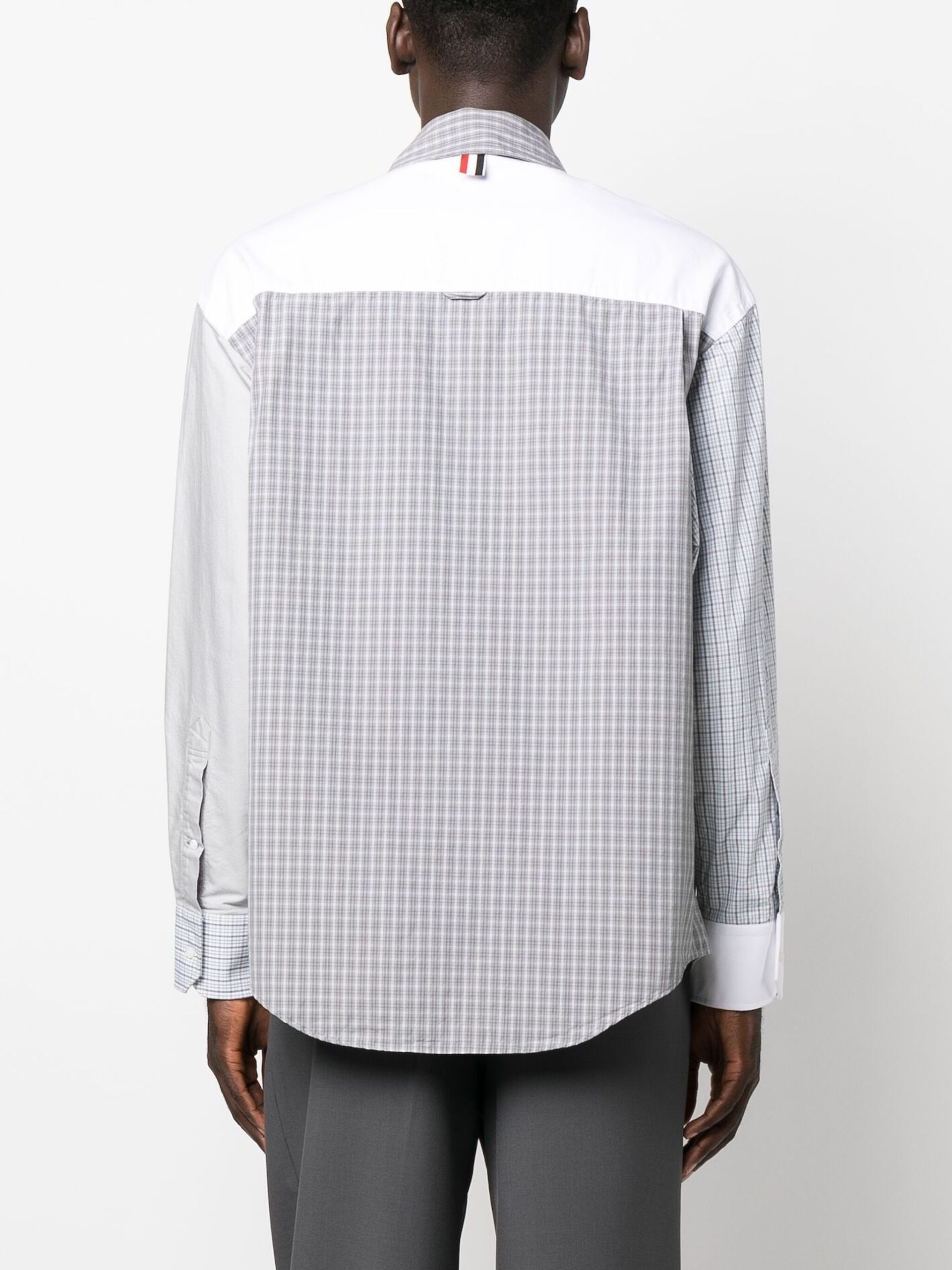 White Panelled Cotton Shirt - 4