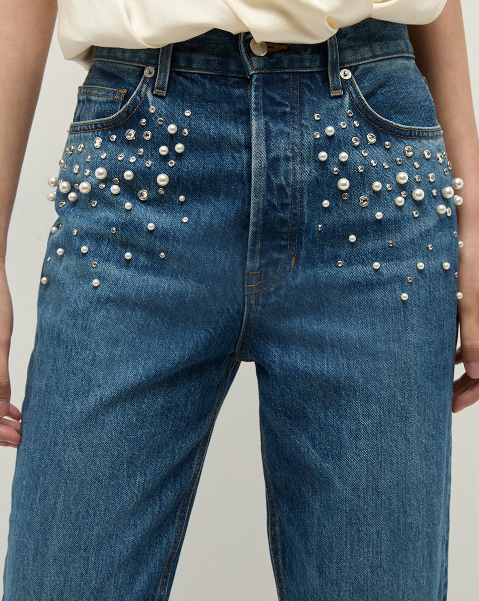 DANIELA STRAIGHT-LEG EMBELLISHED JEAN - 5