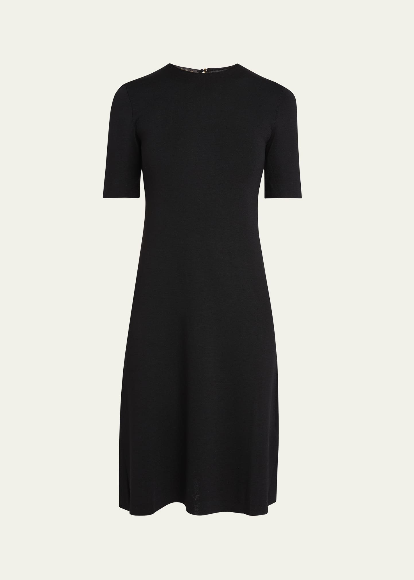Lyskamm Short-Sleeve Silk Dress - 1