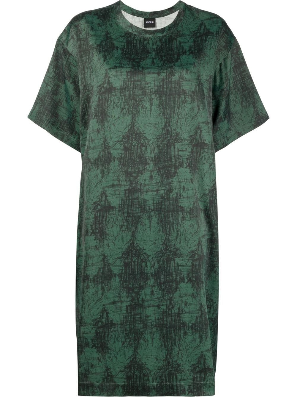 scribble-print T-shirt dress - 1