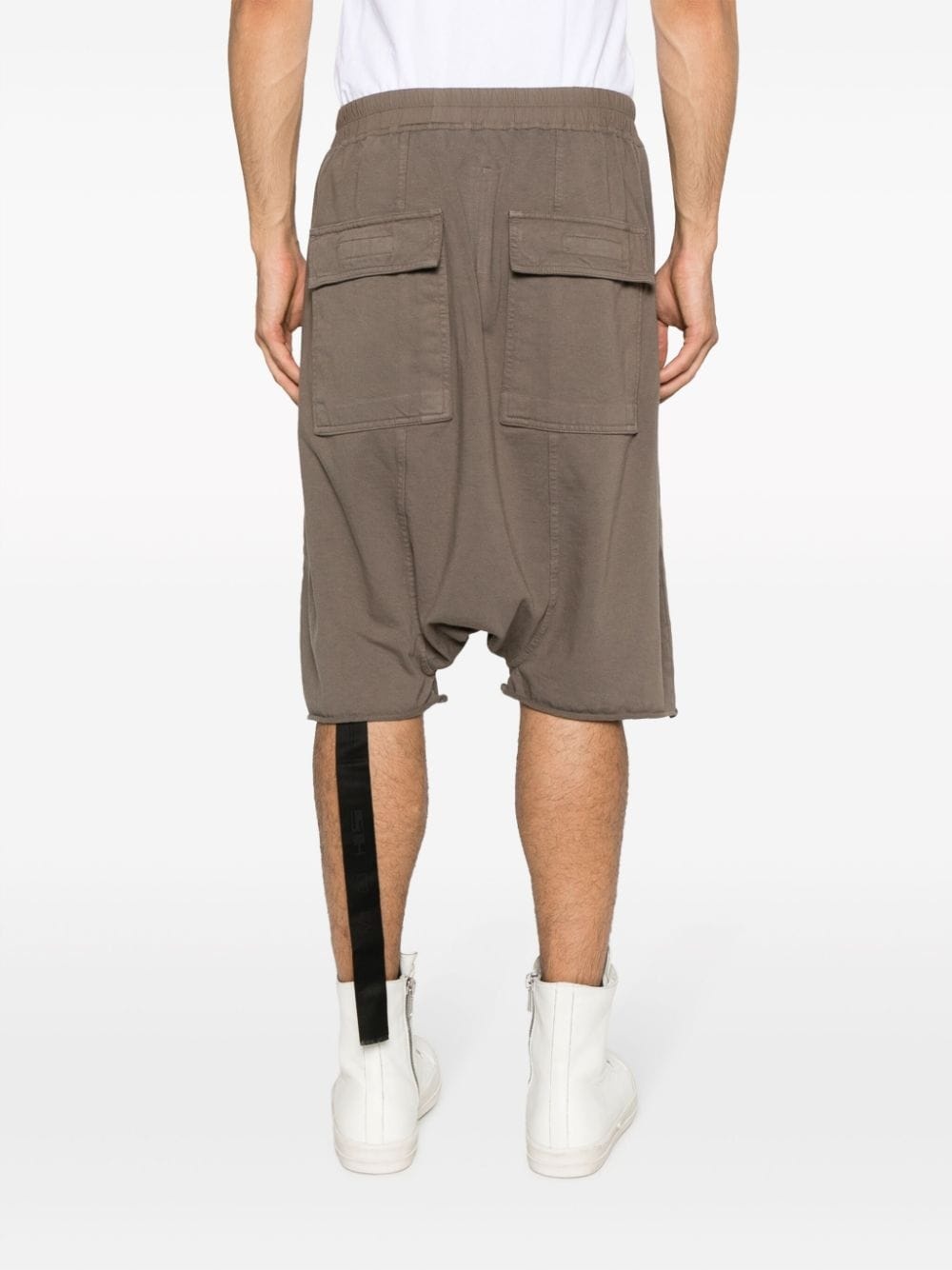 Rick Owens DRKSHDW organic cotton drop-crotch track shorts - Black