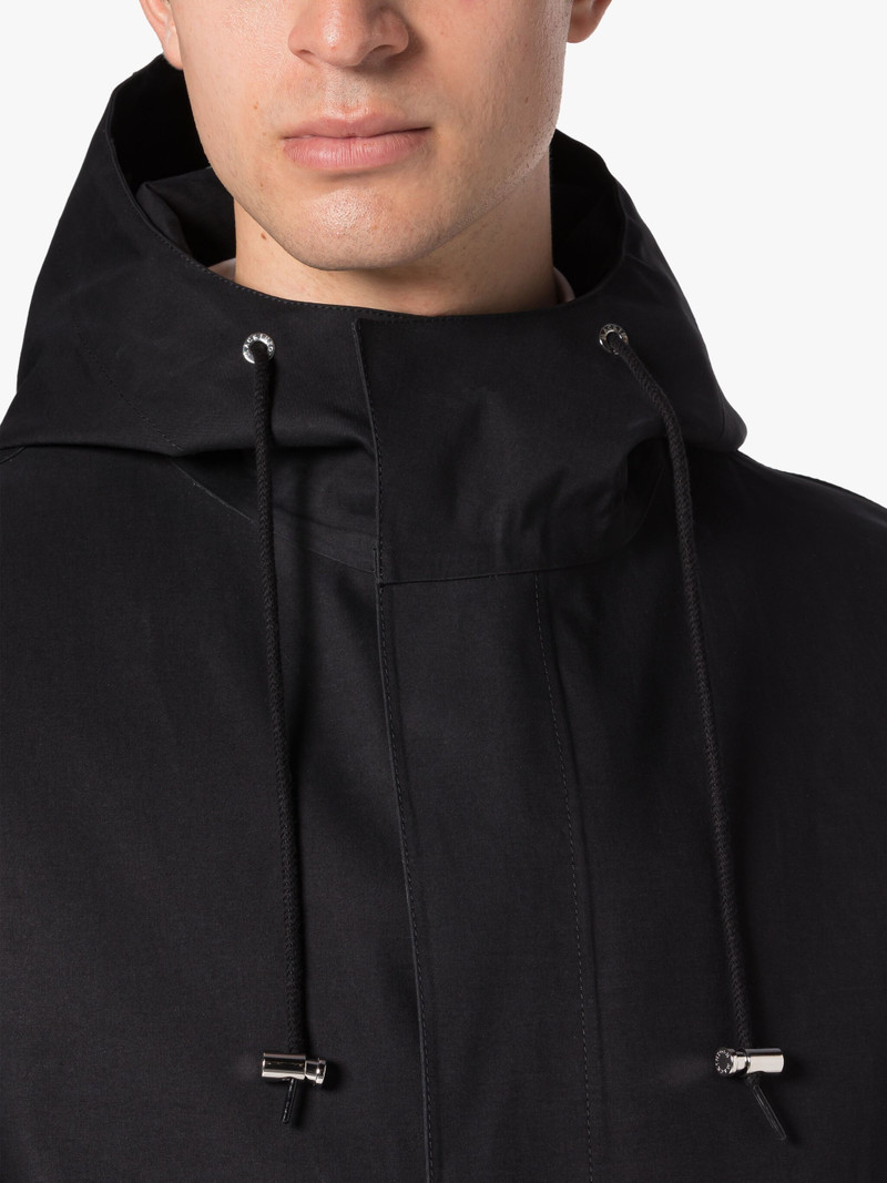 GRANISH BLACK BONDED COTTON HOODED COAT 5