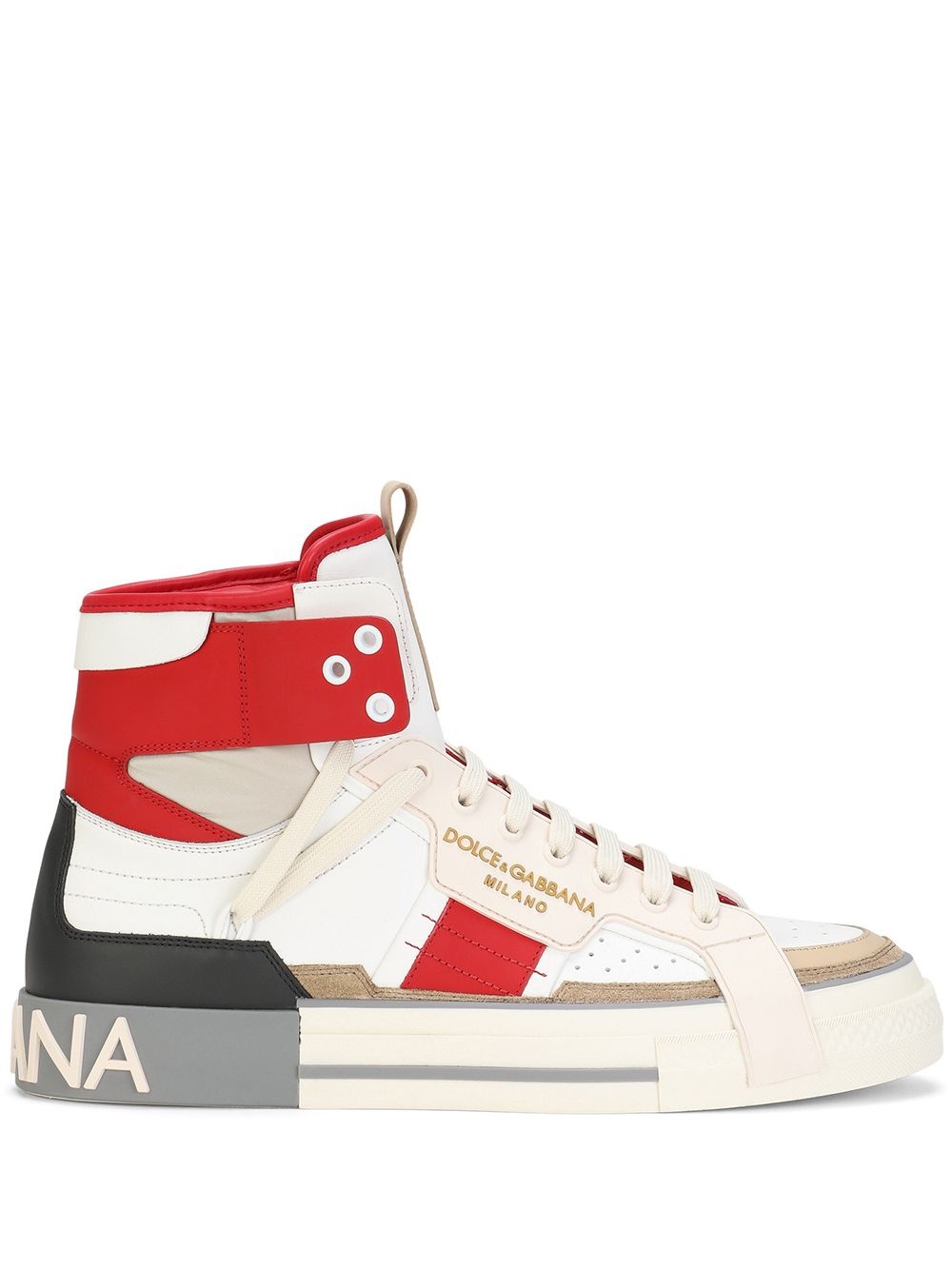 2.Zero panelled high-top sneakers - 1