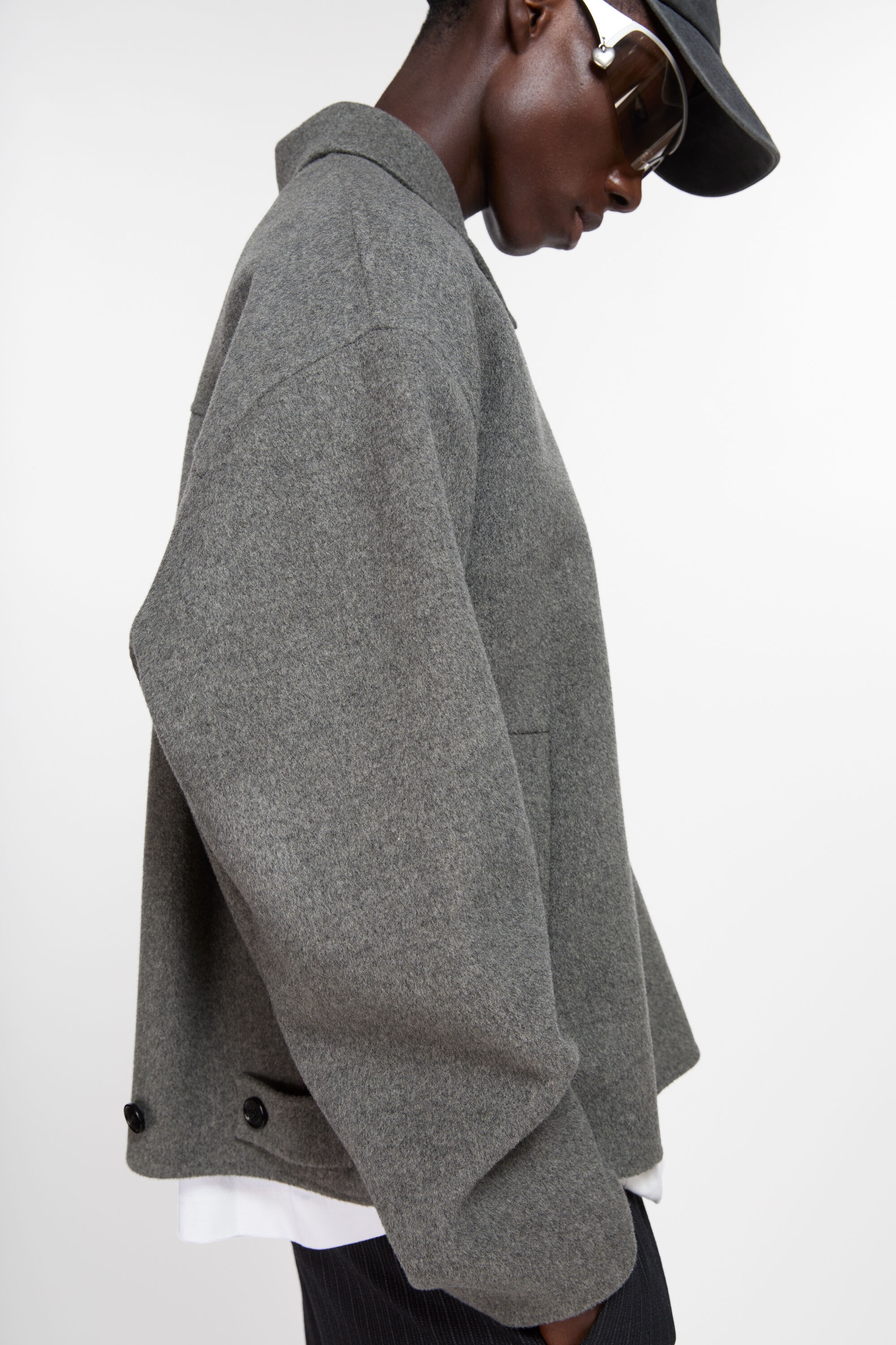 Wool zipper jacket - Grey Melange - 6